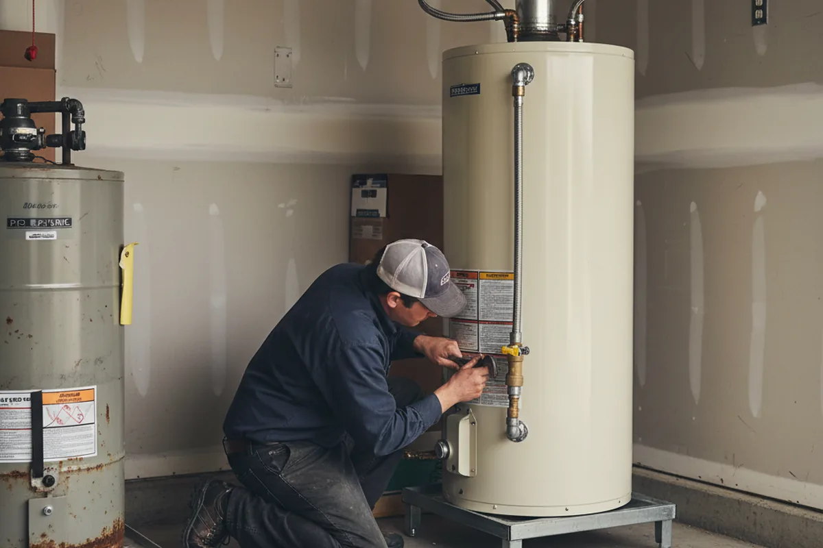 Water heater and shutoff valve replacement in Garland